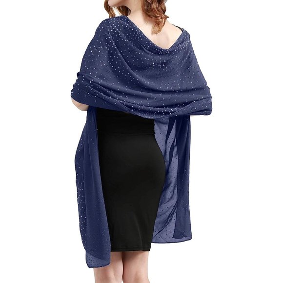 Girls C. Navy Blue Shawls and Wraps Shine Bright Like a Diamond - Picture 4 of 7
